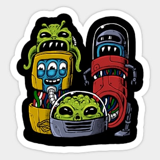 Happy aliens Sticker